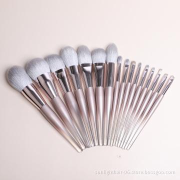 Sunlight 16pcs handle made 2021 Edge Eyebrow Make Up Brush Set Professional made with wool and with ABS handle
